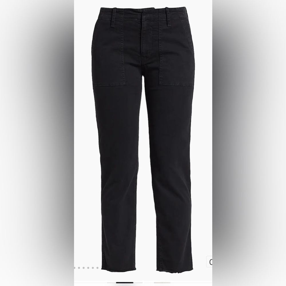 Nili Lotan Jenna Pants “Carbon Black” Size 6 Straight Leg raw hem, Corduroy